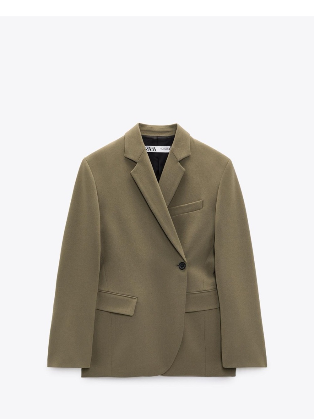 ZARA Olive Single-Button Tailored Blazer - LIKE NEW SIZE MEDIUM